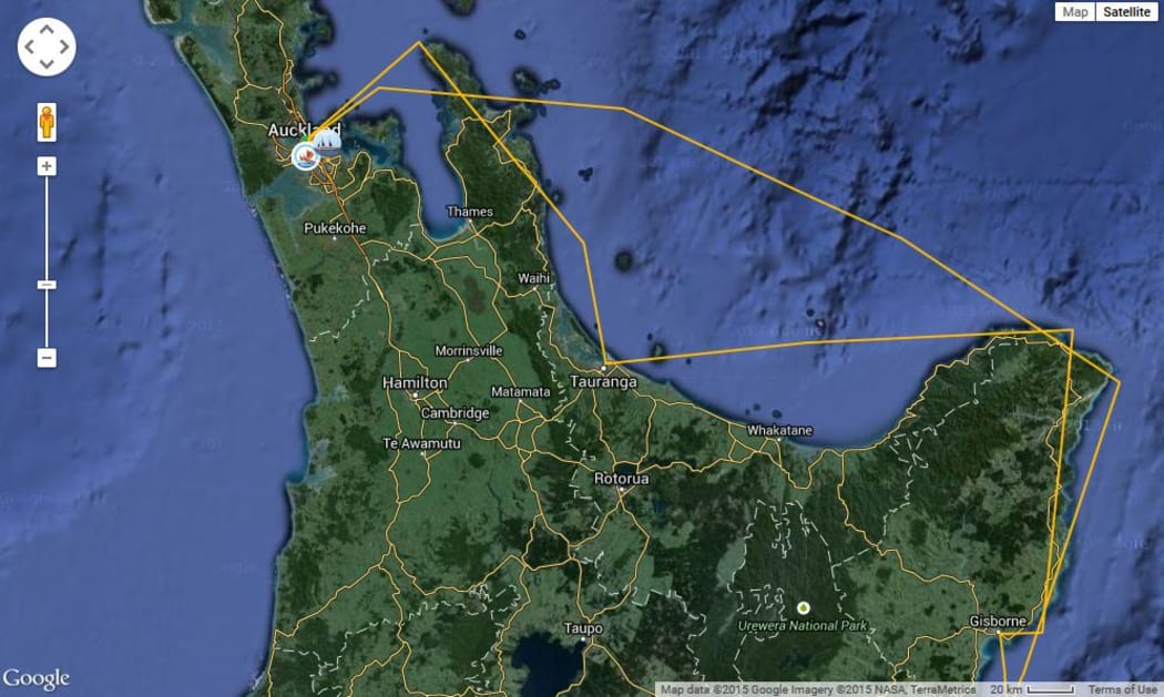 A screenshot showing the voyage of the two waka around Aotearoa.