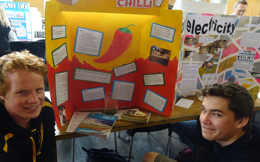 Jack Gorrill and Jamie Jones found out that saveloys are the ultimate antidote to chilli burn.