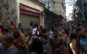 Residents protest after a police operation against alleged drug traffickers at the Jacarezinho favela in Rio de Janeiro.