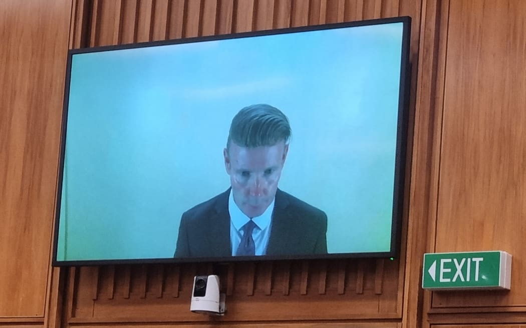 Phillip John Smith appears via audiovisual link at the Court of Appeal in Wellington.