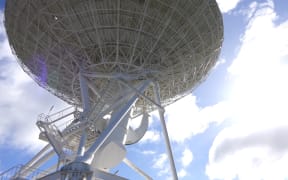 The 30 metre radio telescope dish at Warkworth operated by AUT University's Institute for Radio Astronomy and Research.