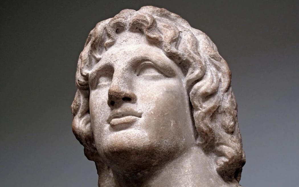 A marble bust of Alexander the Great in the British Museum, London