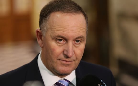 Prime Minister John Key at a media standup following the release of Budget 2016.