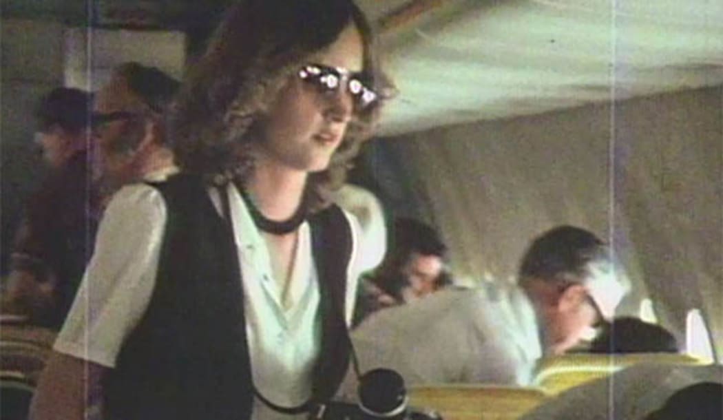 The film shows passengers happy and relaxed. Drinking, taking photos and peering out at the ice below.