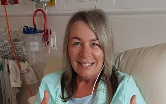 Vicki Walsh prepares for surgery in December 2019.