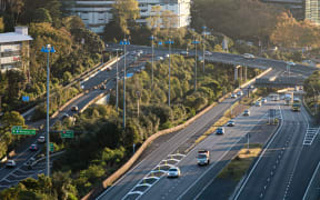 Traffic on Auckland motorway near CBD