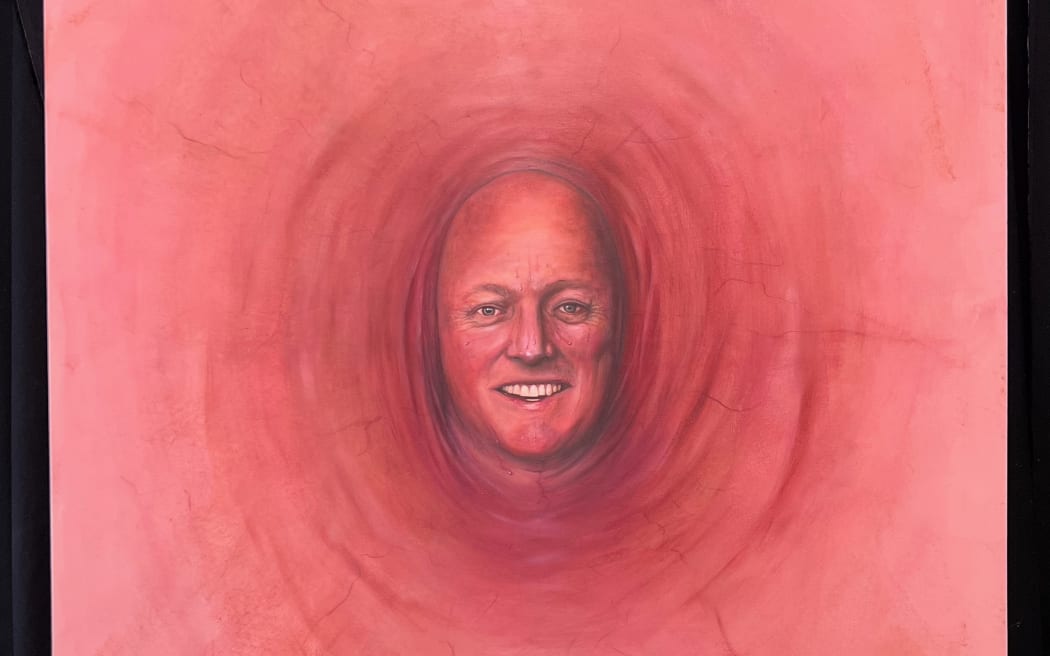 Painting of Christopher Luxon  - removed from auction by Trade Me