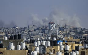 Smoke billows following Israeli bombardment in Rafah, in the southern Gaza Strip, on May 25, 2024, amid the ongoing conflict between Israel and the Palestinian militant group Hamas. (Photo by Eyad BABA / AFP)