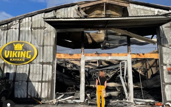 A fire has gutted Matamata's Viking Kayaks