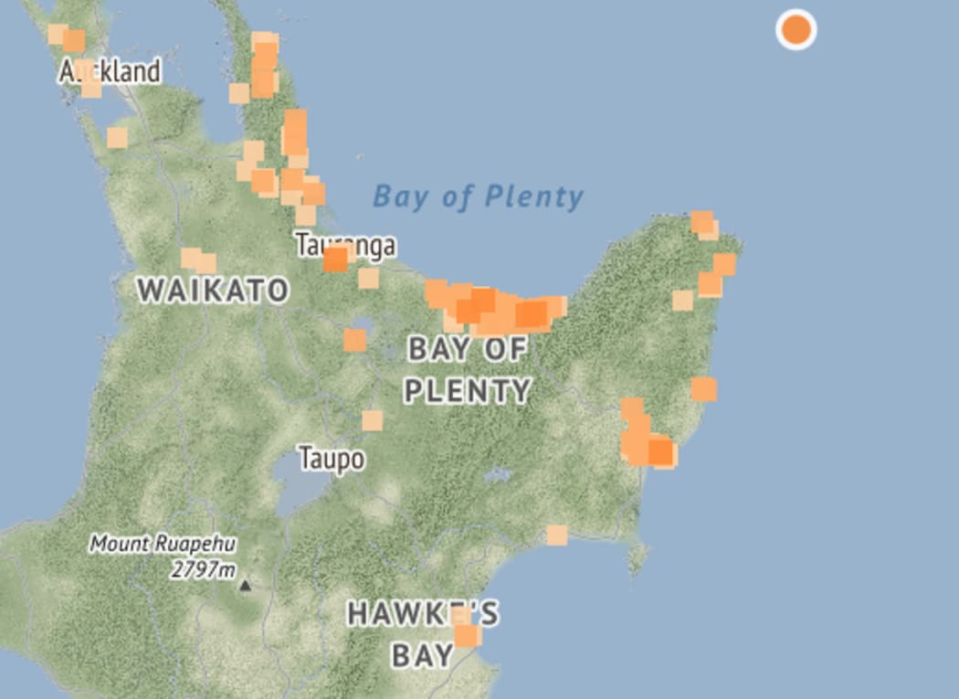 A 5.9 magnitude earthquake offshore from the Bay of Plenty.