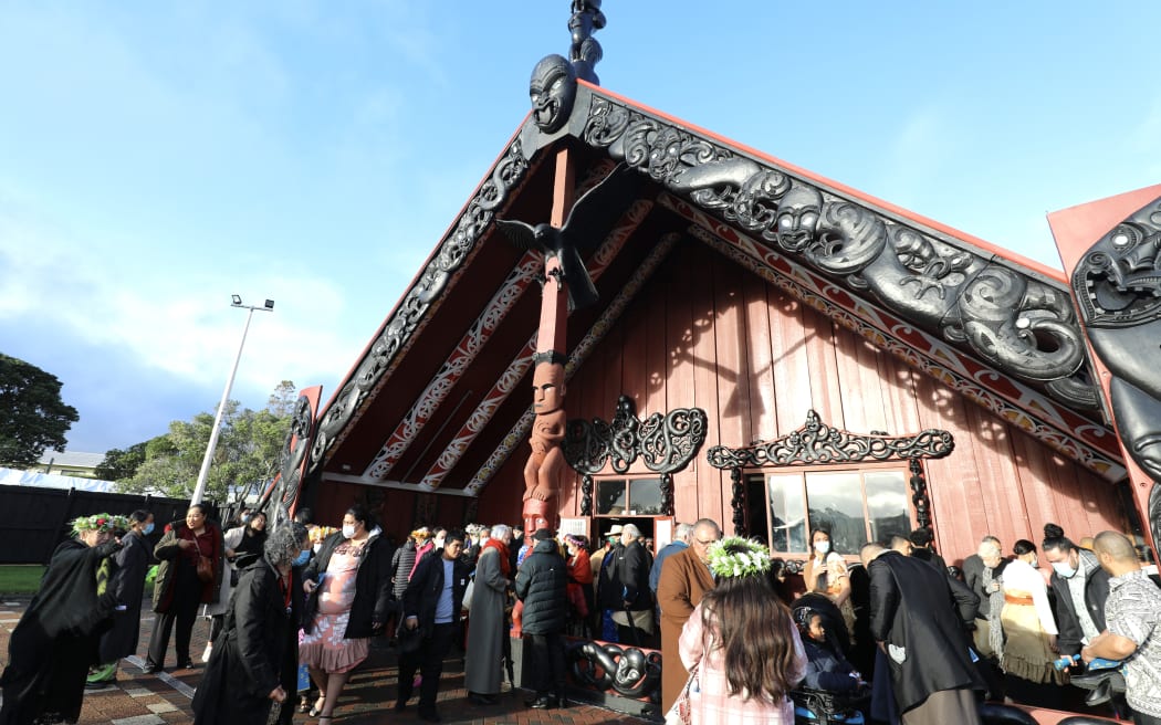 Government officials, Pacific community representatives and Ngāti Whātua Ōrākei gathered at Ōrākei marae in Auckland for the one-year anniversary of the Dawn Raids apology.
