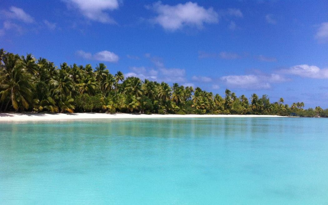 A tropical beach, this one in the Cook Islands, but can be used as a general Pacific stock picture