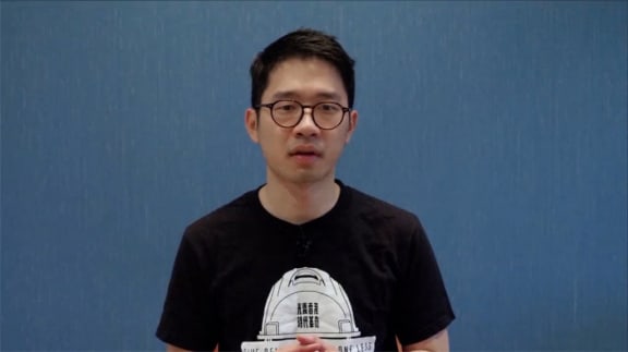 Ex-lawmaker of Hong Kong Nathan Law who is in exile in London, United Kingdom, speaking a recorded video on Thursday December 10, 2021 on the first White House Summit for Democracy with more than 100 participants