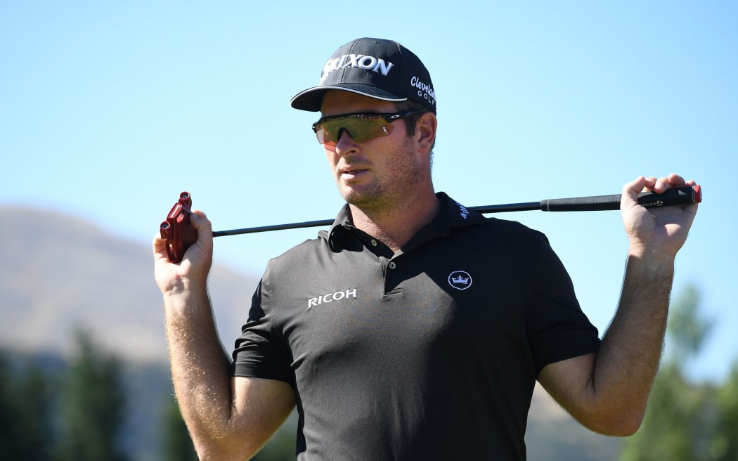 New Zealands' Ryan Fox with putter.