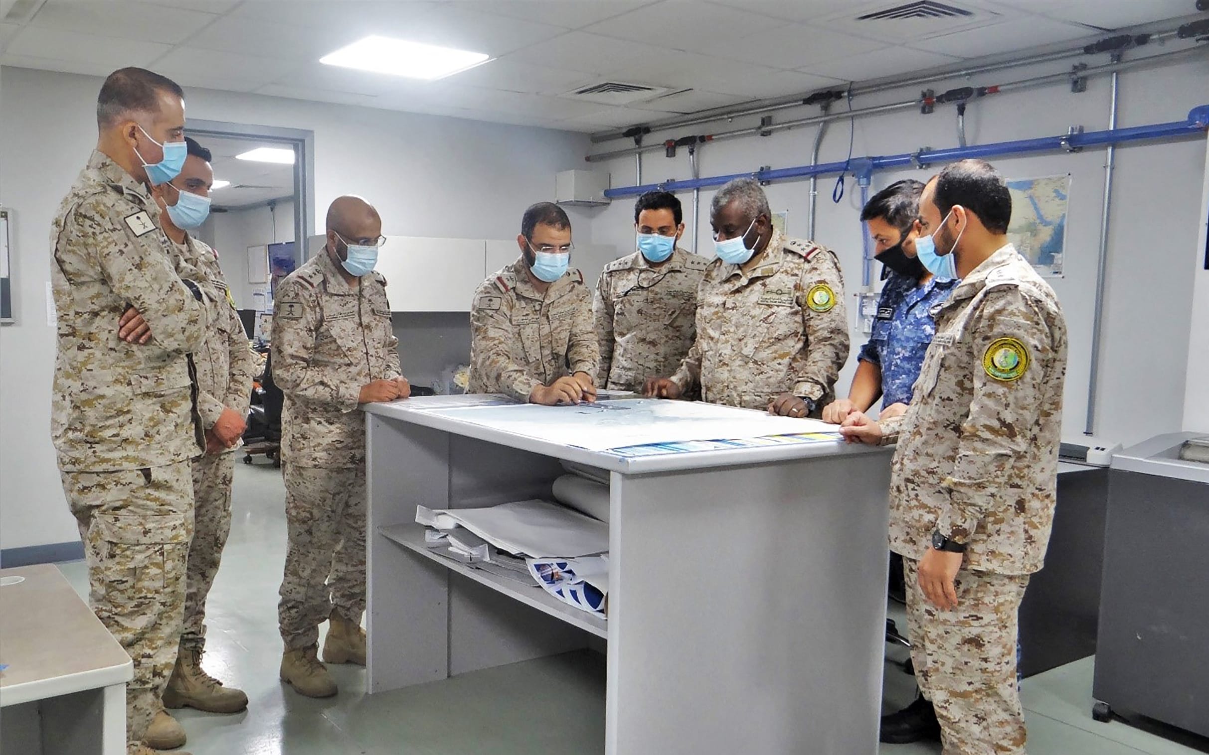 Members of CTF-150 as they lead the operation with the FS Floréal as part of a counter-narcotics operation in the Northern Indian Ocean, in November, 2020.