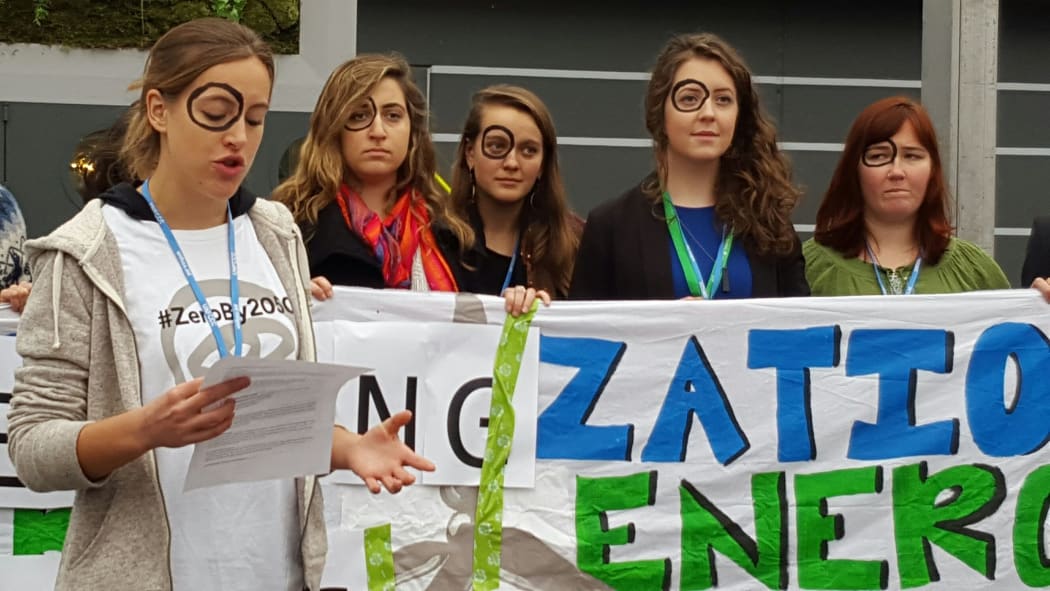 NZ delegate Natalie Jones with her fellow delegates.