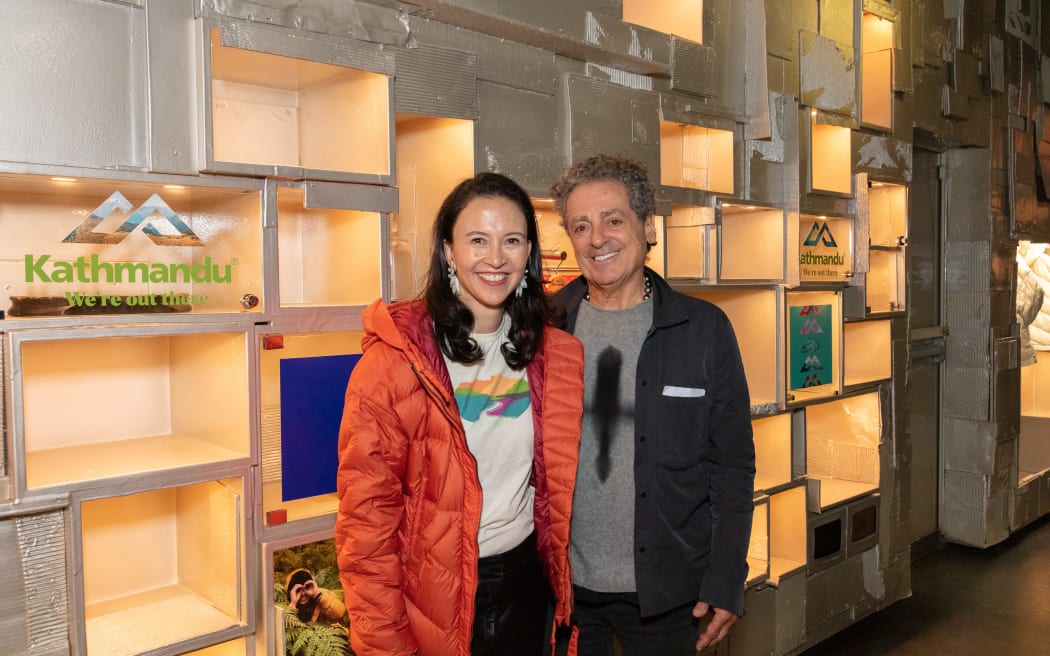 Kathmandu global chief customer officer Eva Barrett and Armand Hadida, owner of France-based retailer L'Éclaireur at Paris Fashion Week for Kathmandu's latest collection launch.