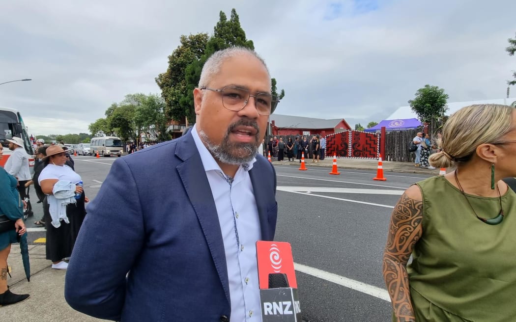 Labour's Peeni Henare at Tuurangawaewae Marae on 20 January, 2024.