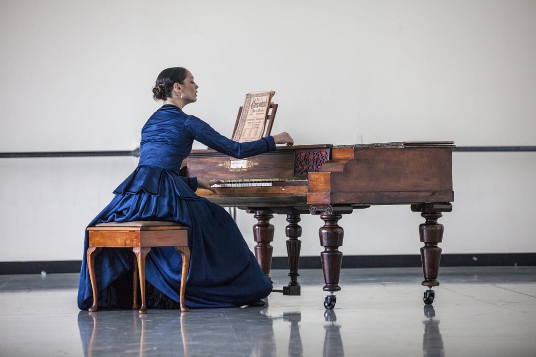 Abigail Boyle in the role of Ada, in rehearsal for the RNZB ballet The Piano.