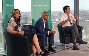 NZ Prime Minister Jacinda Ardern, London Mayor Sadiq Khan and Prime Minister of Canada Justin Trudeau.
