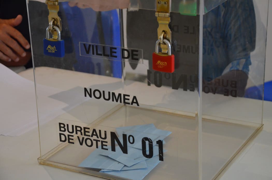 Ballot box used for New Caledonia's independence referendum