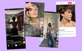 Composite of social media screen recordings