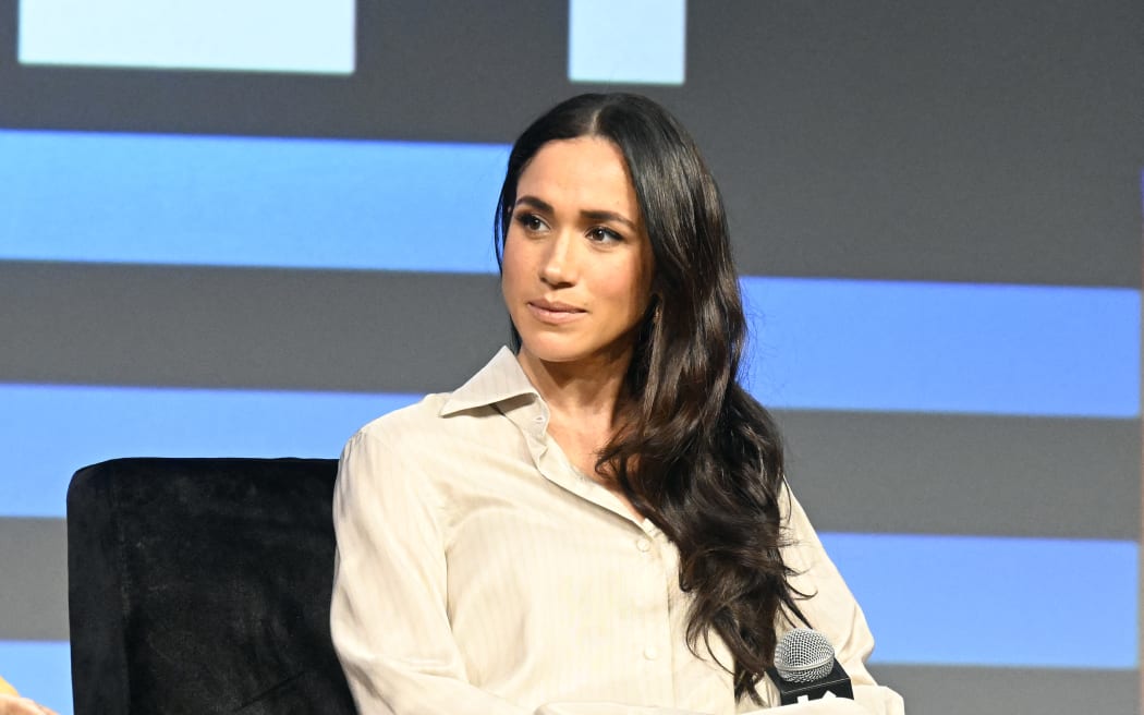 Meghan, Duchess of Sussex speaks onstage during the Breaking Barriers, Shaping Narratives: How Women Lead On and Off the Screen panel during the 2024 SXSW Conference and Festival at Austin Convention Center on March 08, 2024 in Austin, Texas.