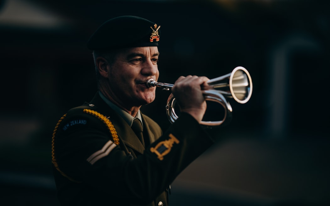 Tim Cook playing the bugle.