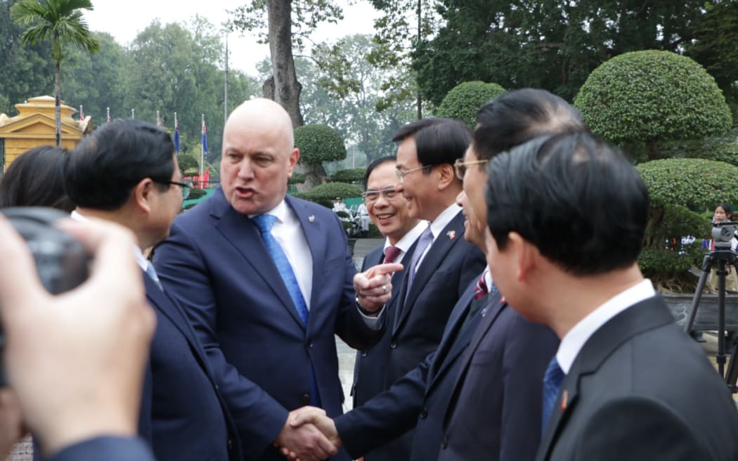 NZ PM Christopher Luxon and Vietnamese PM Pham Minh Chinh from the official welcome ceremony and guard of honour in Hanoi.