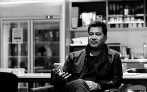 Neil Leremia photographed in black and white