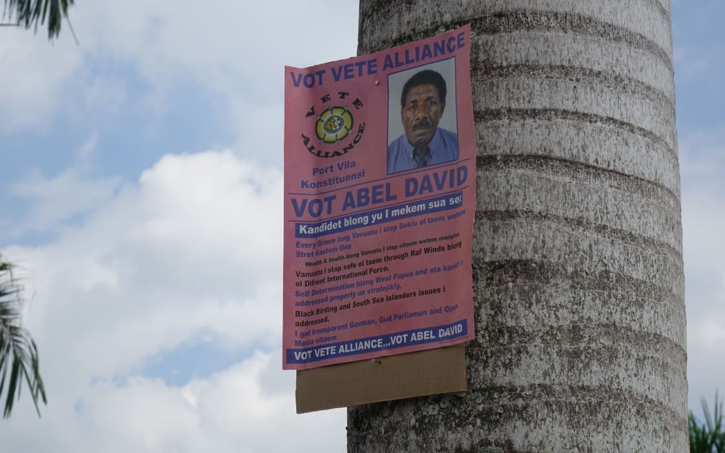 Campaign Poster for Port Vila election candidate, Abel David.