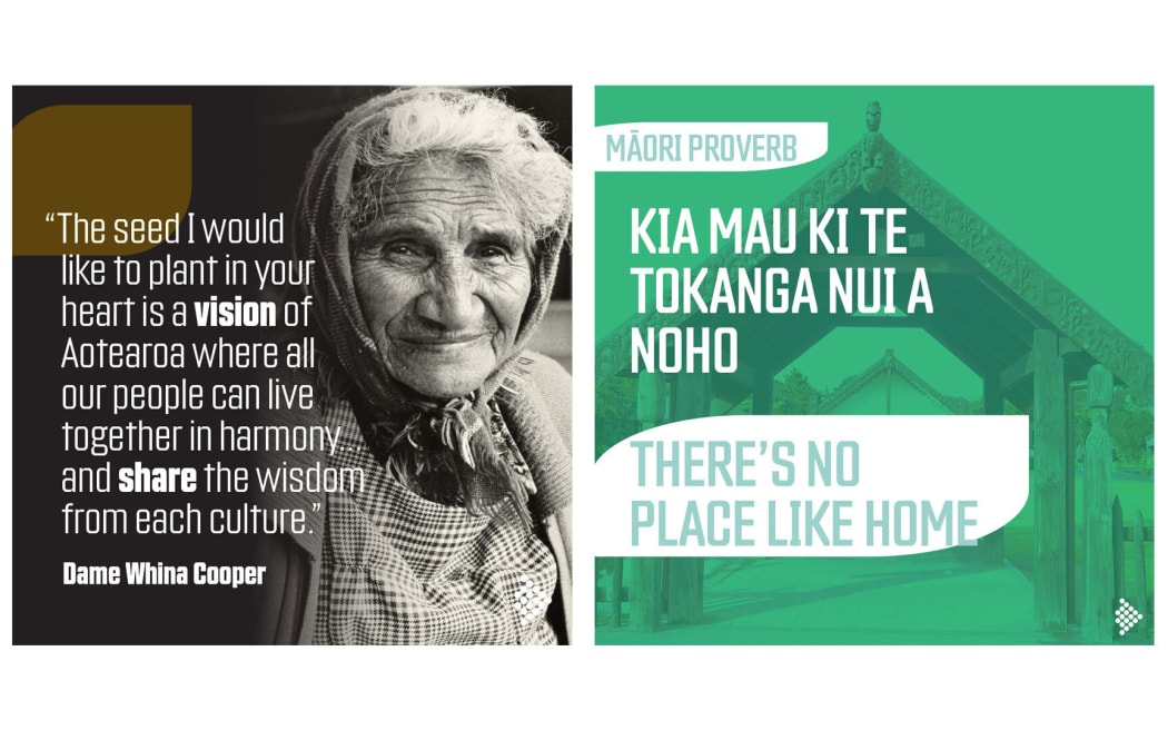 The 'We Belong Aotearoa' campaign is run by Hobson's Pledge, which is opposed to mandatory representation for Māori in local and central government. The campaign uses Māori proverbs and features a quote and picture of Māori sovereignty campaigner Dame Whina Cooper in its material.