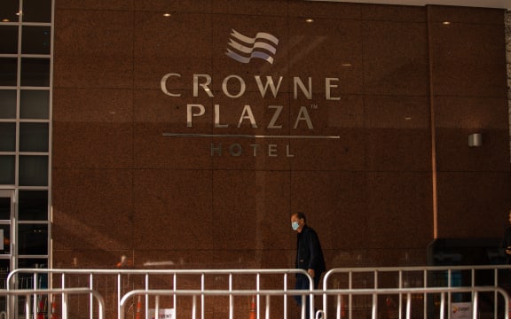 Crowne Plaza Hotel in Central Auckland is a designated isolation facility for people who have entered the country post COVID 19.