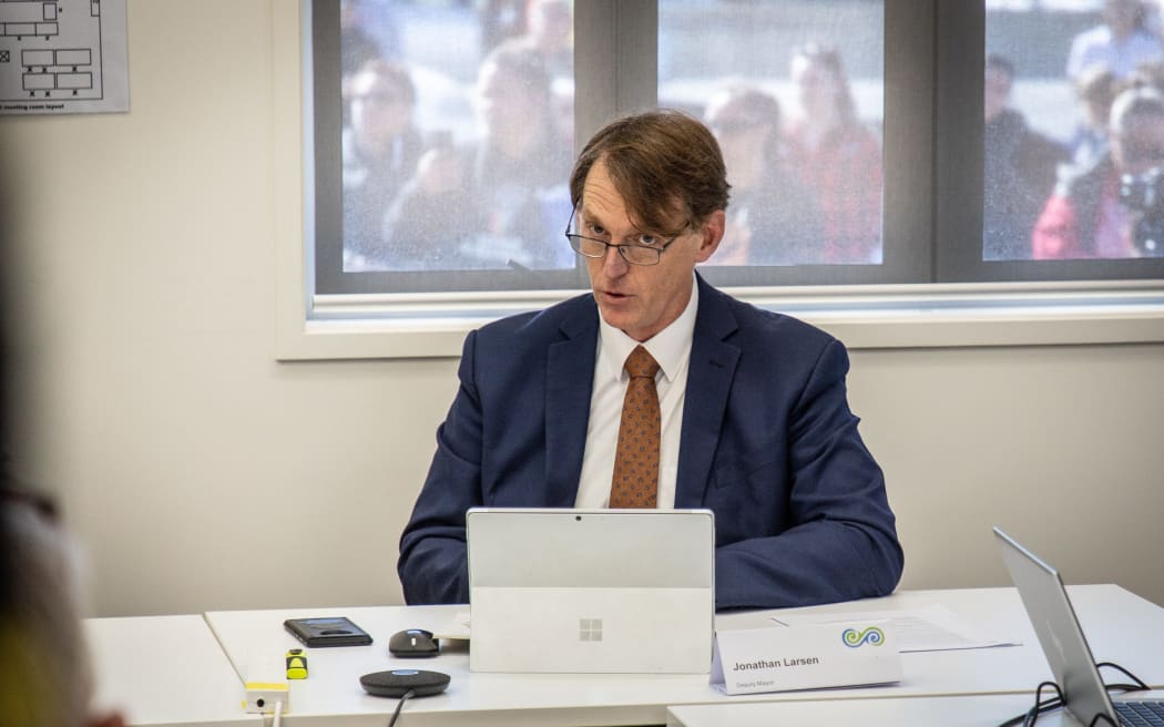 Kaipara Deputy Mayor Jonathan Larsen at KDC's Māori ward meeting in Mangawhai in August where he voted for removal of the electoral area from the upcoming 2025 local elections.