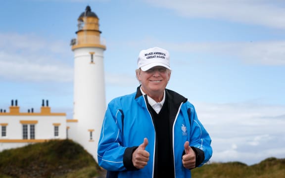 Donald Trump at Turnberry Golf Club, Ayrshire, Scotland.