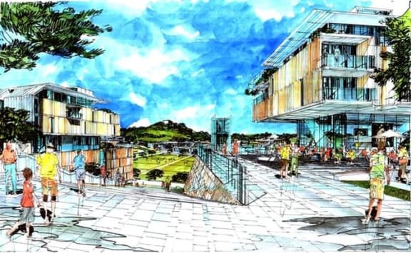An artist's impression of the planned housing development in the former Three Kings quarry.