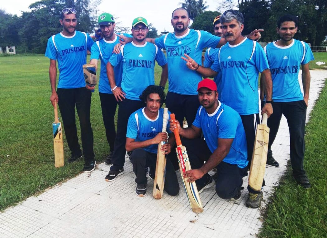 Members of The Prisoners - one of the refugee cricket teams on Manus Island.