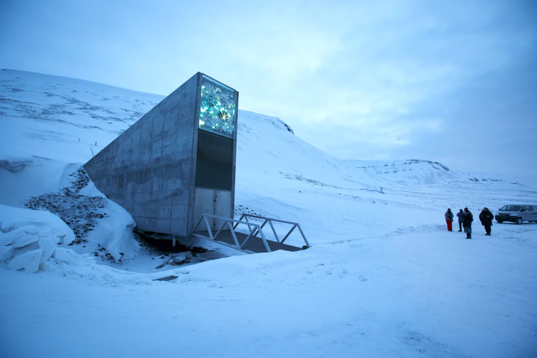 The entrance of the Svalbard Global Seed Vault.