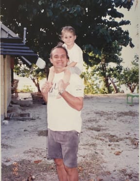 Izzy with her late father, environmentalist and businessman, Sir Rob Fenwick.