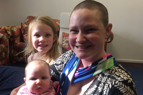 Evalyn Dick, pictured with Rosemary and Jasmine, opted for a home birth.