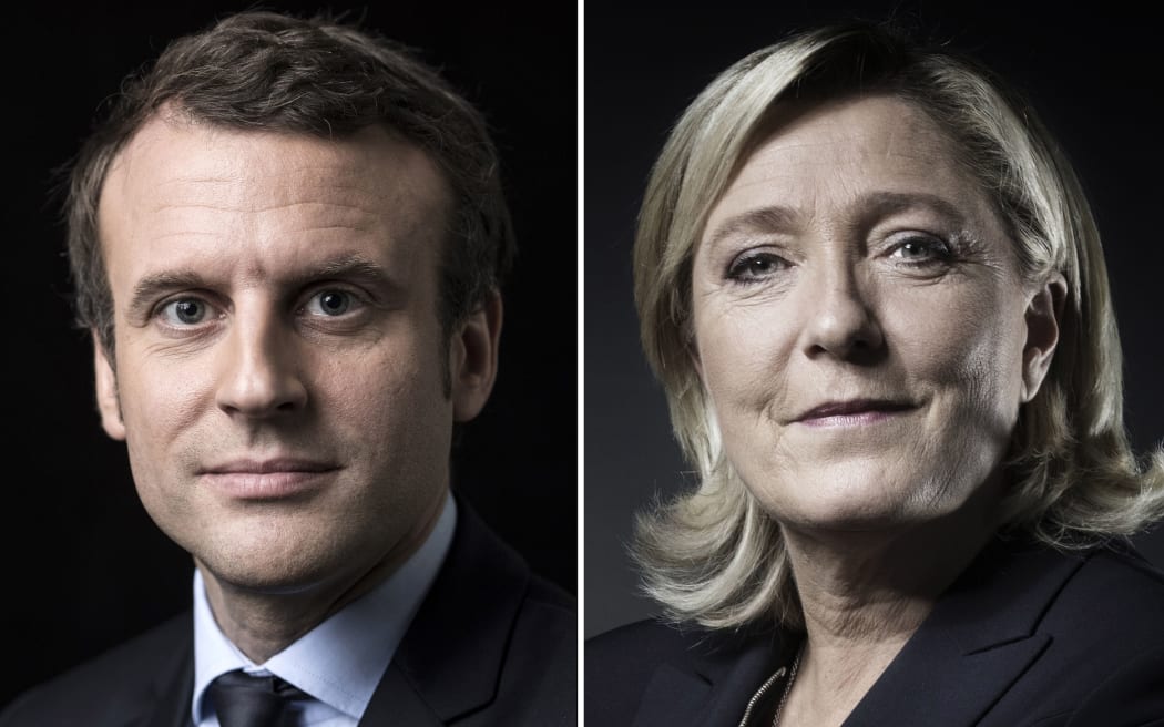 Centrist Emmanuel Macron and far-right leader Marine Le Pen