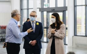 Jacinda Ardern and David Clark visiting Costco's first store in Auckland.