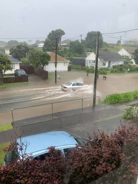 Flooding in Dimock Street, Titahi Bay, 29 November, 2020.