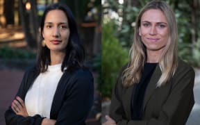 RNZ reporters Anusha Bradley (left) and Sam Olley
