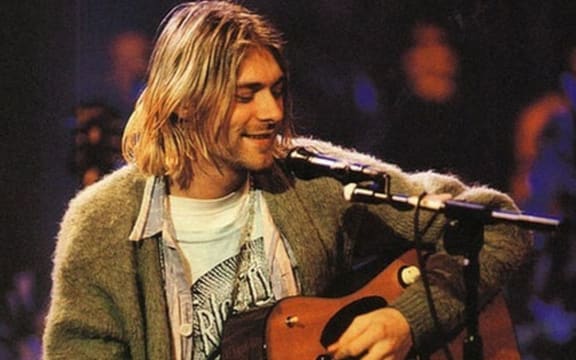 Kurt Cobain playing with Nirvana for MTV Unplugged in 1993