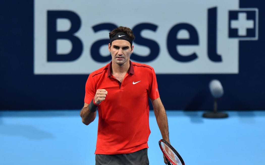 Roger Federer on one of his favourite courts in Basel