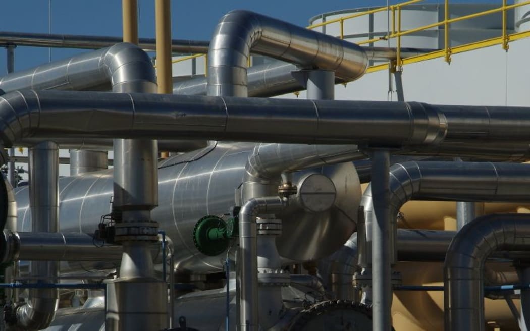 Pipework at Ngawha geothermal power station.