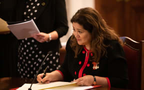 Labour Ministers are sworn in by the Governor-General in a ceremony at Government House.