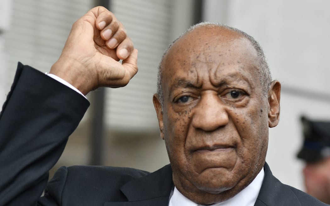 Bill Cosby reacts after the judge declared  a mistrial in the aggravated indecent assault trail.
