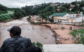 The Umhlatuzana Hindu Temple, south of Durban, damaged after the township was hit by heavy rain and flash floods following torrential downpour.